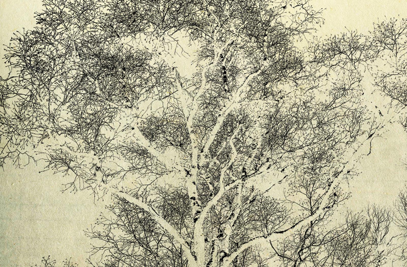 真筆 東洋画 郭 楠培 作「晩秋」 Birch tree in the winter, Fumio Yamaguchi – René Carcan