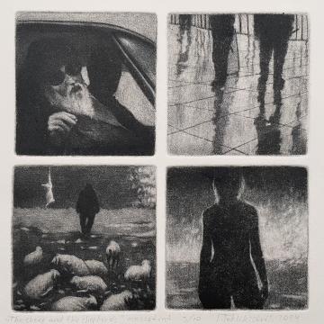 The Sheep And The Shepherds (Mezzotint)